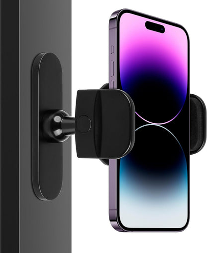 Magnetic Phone Holder for Gym, Portable Gym Magnetic Phone Holder, 360 Degree Adjustable, Compatible with 4.7-6.5’’ Smartphones (Black)