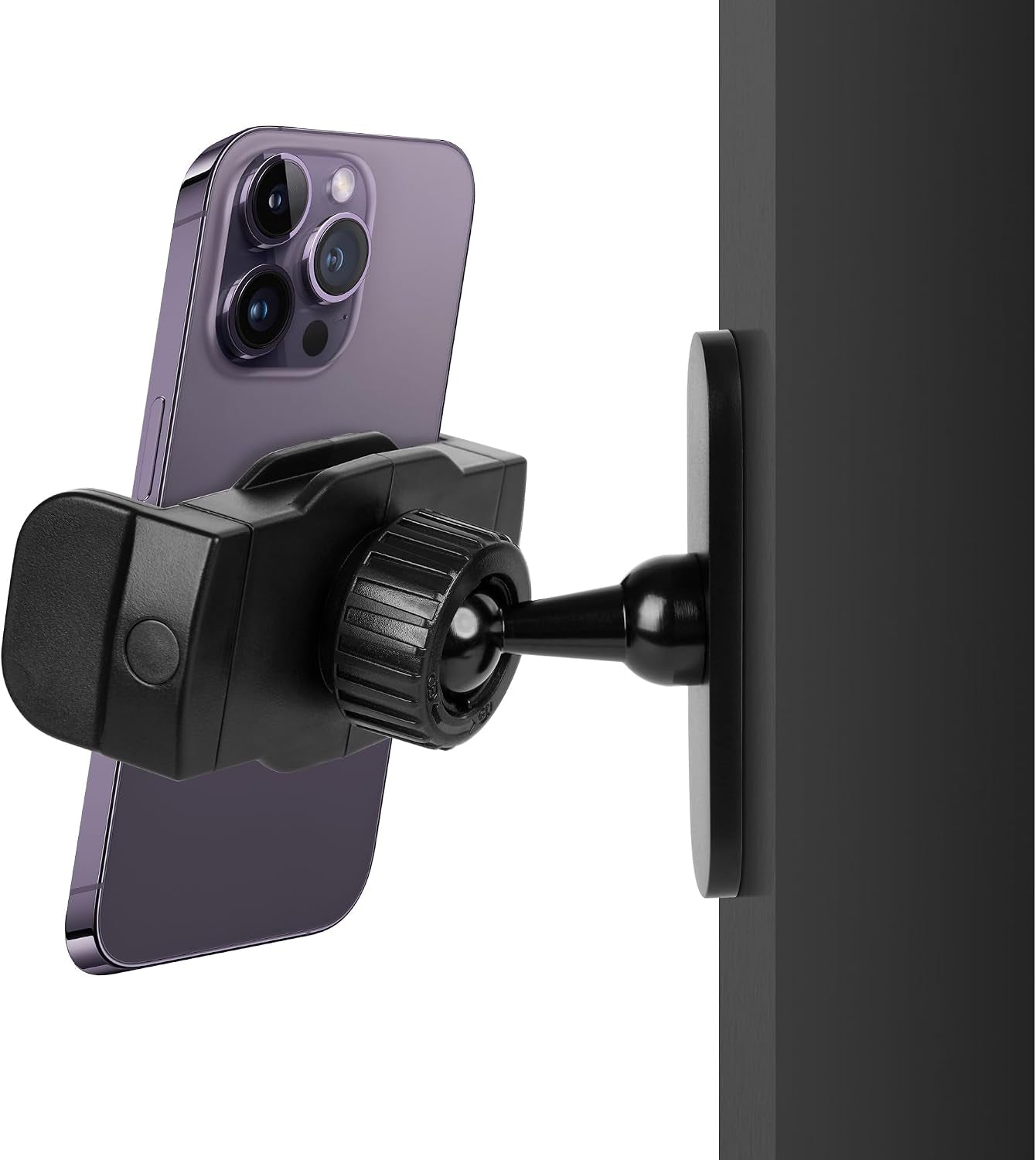 Magnetic Phone Holder for Gym, Portable Gym Magnetic Phone Holder, 360 Degree Adjustable, Compatible with 4.7-6.5’’ Smartphones (Black)
