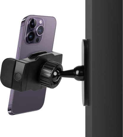 Magnetic Phone Holder for Gym, Portable Gym Magnetic Phone Holder, 360 Degree Adjustable, Compatible with 4.7-6.5’’ Smartphones (Black)