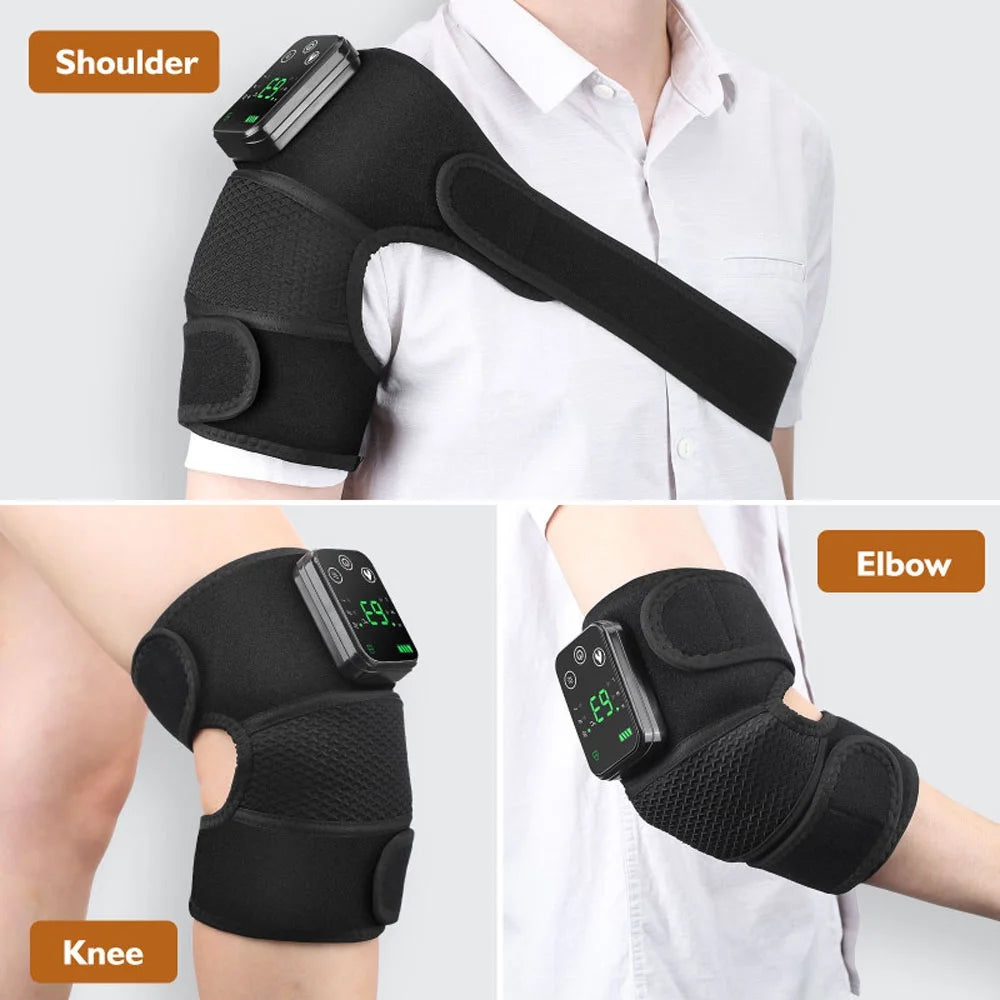 Heated Knee Massager Rechargeable Heated Knee Brace, Leg Shoulder Pain Relief for Women Men